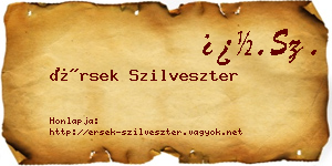 Érsek Szilveszter névjegykártya
